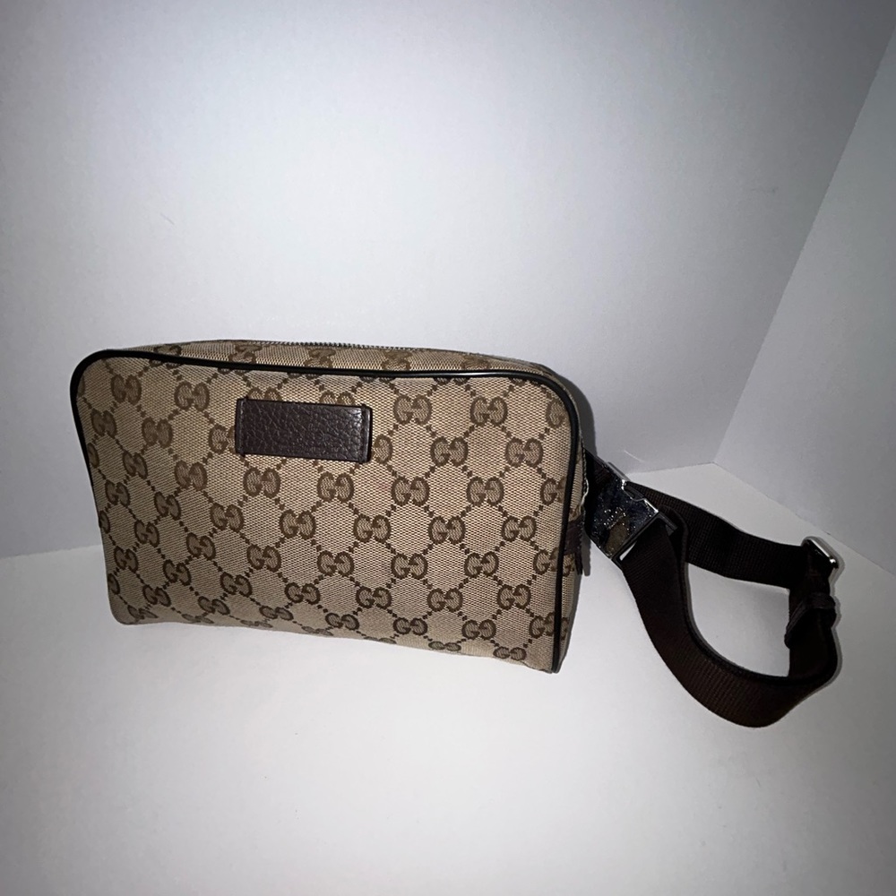 Gucci Original GG Guccissima Canvas Beige Fanny Pack Belt Bag